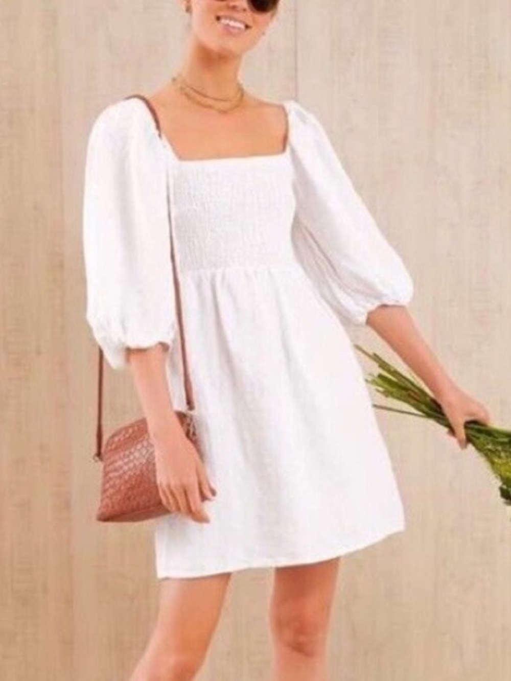 Tuckernuck Annie Smocked Linen Dress Size S NWOT